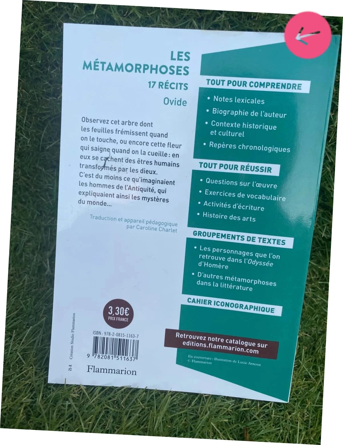 Livre les métamorphoses, collection sixième – photo 3